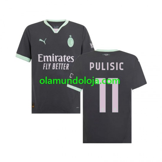 Camisola AC Milan Pulisic 11 Homem Equipamento Terceiro 2024-2025 Manga Curta